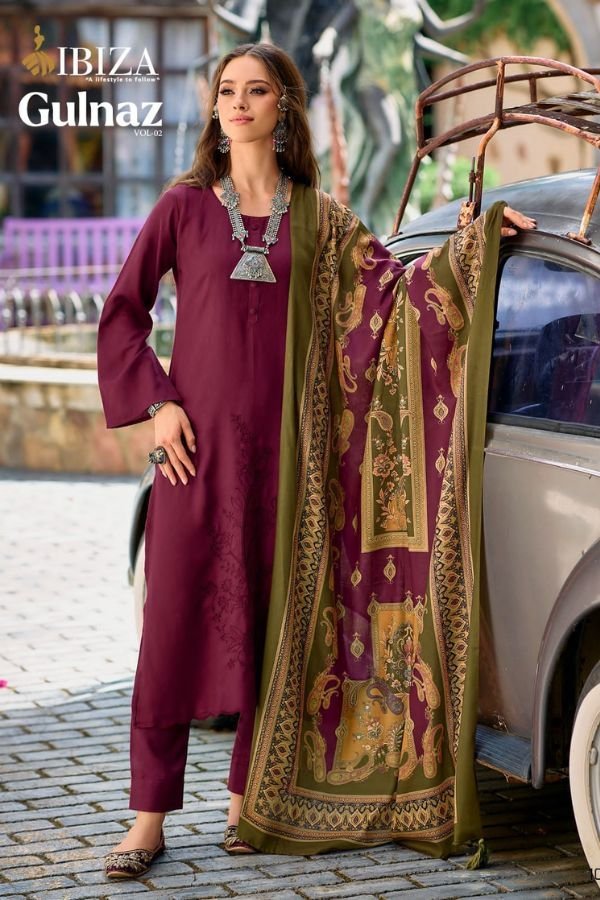 Pure Handloom Grey Unstitched Pashmina Winter Suits Set for Women – Stilento